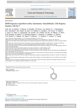 RIFM Fragrance Ingredient Safety Assessment, Benzaldehyde, CAS Registry Number 100-52-7 A.M