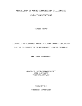 APPLICATION of Pd-NHC COMPLEXES in CHALLENGING