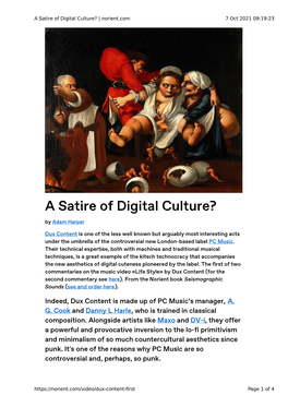 A Satire of Digital Culture? | Norient.Com 7 Oct 2021 09:19:23