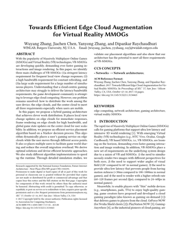 Towards Efficient Edge Cloud Augmentation for Virtual Reality