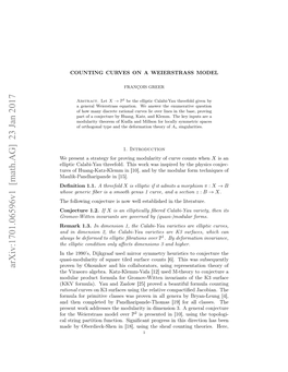 Counting Curves on a Weierstrass Model