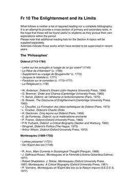 Fr 10 the Enlightenment and Its Limits