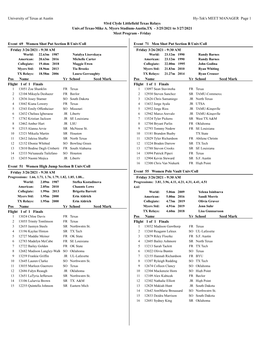 University of Texas at Austin Hy-Tek's MEET MANAGER Page 1 93Rd Clyde Littlefield Texas Relays Univ.Of Texas-Mike A