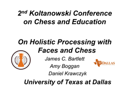 2Nd Koltanowski Conference on Chess and Education on Holistic