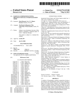 (12) United States Patent �(1O) Patent No.: �US 8,173,115 B2 Decuzzi Et Al