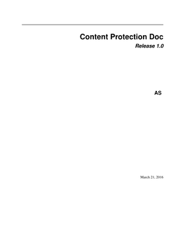 Content Protection Doc Release 1.0