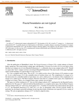 Fractal Boundaries Are Not Typical