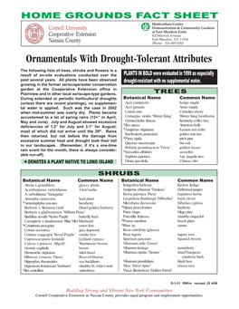 Ornamentals with Drought-Tolerant Attributes