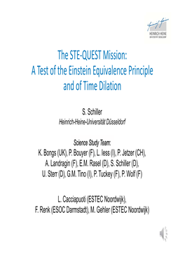 STE-QUEST and the Einstein Equivalence Principle
