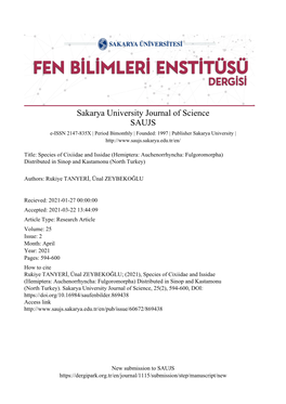 Species of Cixiidae and Issidae (Hemiptera: Auchenorrhyncha: Fulgoromorpha) Distributed in Sinop and Kastamonu (North Turkey)