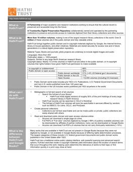 Hathitrust Overview (Handout)