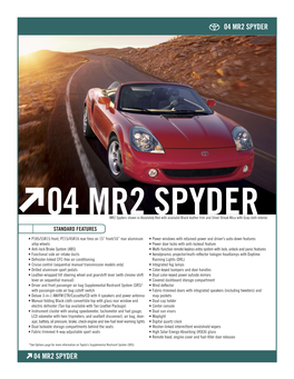 2004 MR2 Spyder Ebrochure