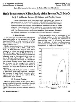 High-Temperature X-Ray Study of the System Fe3o4-Mn3o4 by H