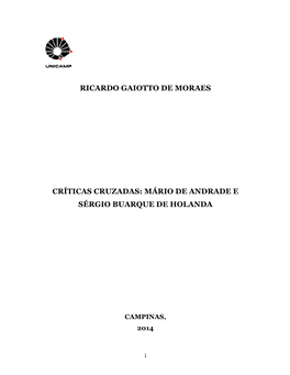 Ricardo Gaiotto De Moraes Críticas Cruzadas: Mário De