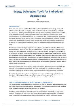 Energy Debugging Tools for Embedded Applications
