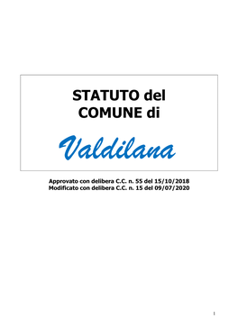 STATUTO Del COMUNE Di