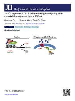JMJD3 Regulates CD4 T Cell Trafficking by Targeting Actin Cytoskeleton