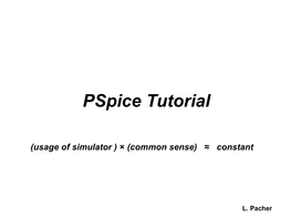 Pspice Tutorial