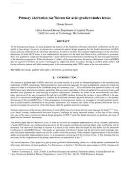 Primary Aberration Coefficients for Axial Gradient-Index Lenses