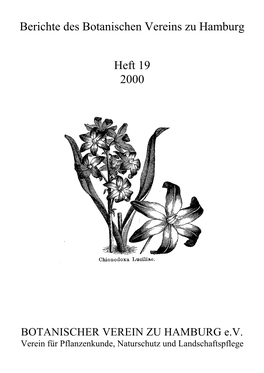 Berichte Des Botanischen Vereins Zu Hamburg Heft 19 2000