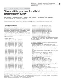 Dilated Cardiomyopathy (CMD)