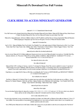 Minecraft Pc Download Free Full Version