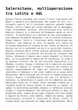 Salernitana, Multioperazione Tra Lotito E Adl