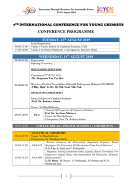 Tentative Programme Icyc2019