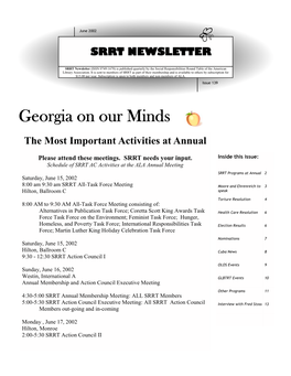 Georgia on Our Minds the Most Important Activities at Annual