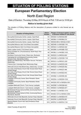 SITUATION of POLLING STATIONS European