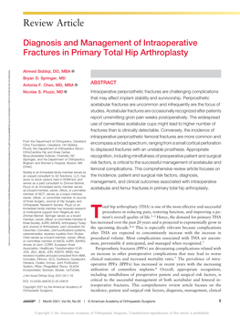 Diagnosis and Management of Intraoperative Fractures in Primary