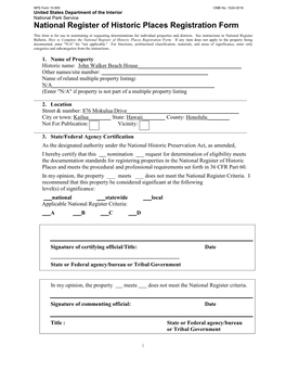 National Register of Historic Places Registration Form