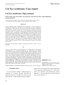 Cat Eye Syndrome: Case Report