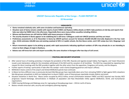 UNICEF Democratic Republic of the Congo – FLASH REPORT #4 22 November