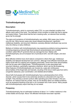 Trichothiodystrophy