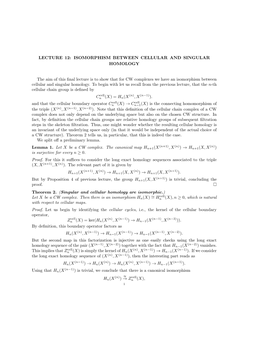 Isomorphism Between Cellular and Singular Homology