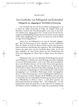 Zur Geschichte Von Pollingsried Und Eichendorf Pollingsried, Ein „Abgegangenes“ Dorf Bleibt in Erinnerung