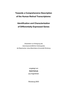 Towards a Comprehensive Description of the Human Retinal Transcriptome