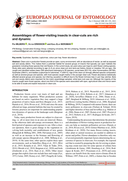 Assemblages of Flower-Visiting Insects in Clear-Cuts Are Rich and Dynamic