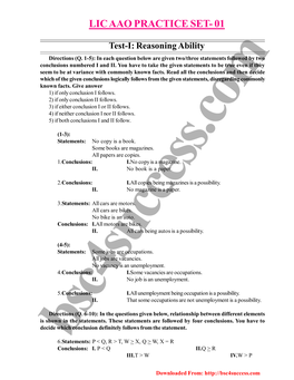 Lic Aao Practice Set- 01