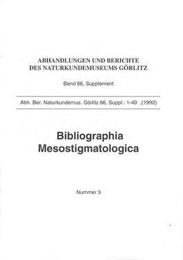 Bibliographia Mesostigmatologica