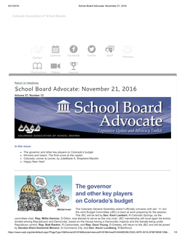 School Board Advocate: November 21, 2016