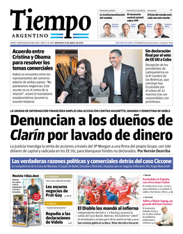 Denuncian a Los Dueños De Clarínpor Lavado De Dinero