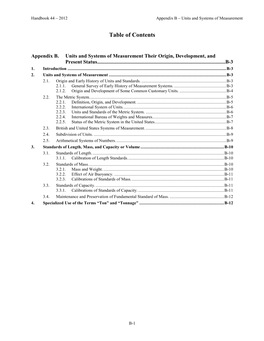 Appendix B – Units and Systems of Measurement