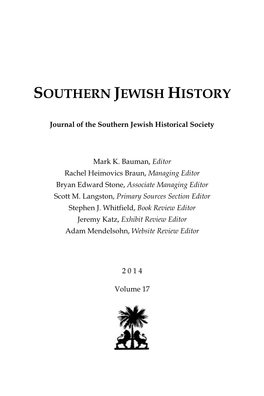 Southern Jewish History