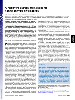 A Maximum Entropy Framework for Nonexponential Distributions