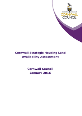 Cornwall Strategic Housing Land Availability Assessment January 2016