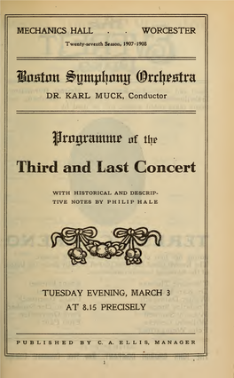 Boston Symphony Orchestra Concert Programs, Season 27,1907-1908, Trip