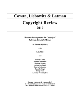 CLL's Copyright Review 2019
