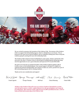 You Are Invited Gridiron Club